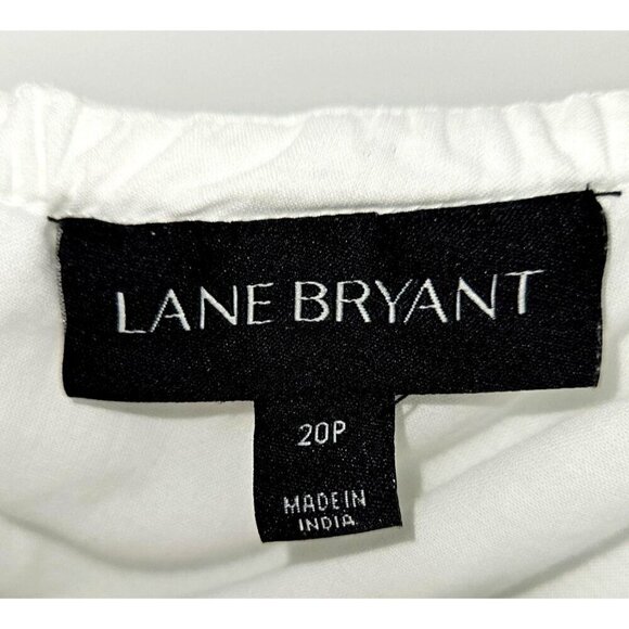 Lane Bryant Maxi Dress One Shoulder Ruffle White Rainbow Trim Lined Sz 20 P NEW - Picture 5 of 6